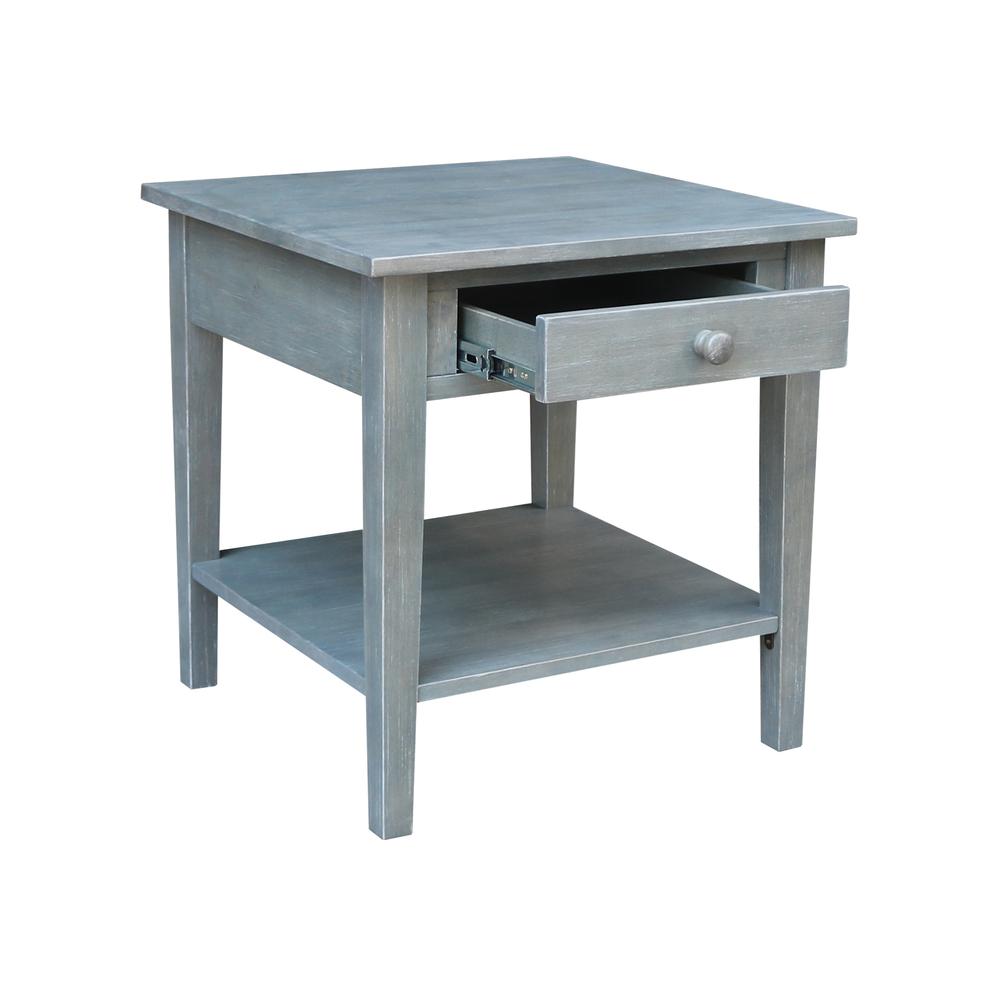 Spencer End Table in Antique washed heather gray. Picture 6