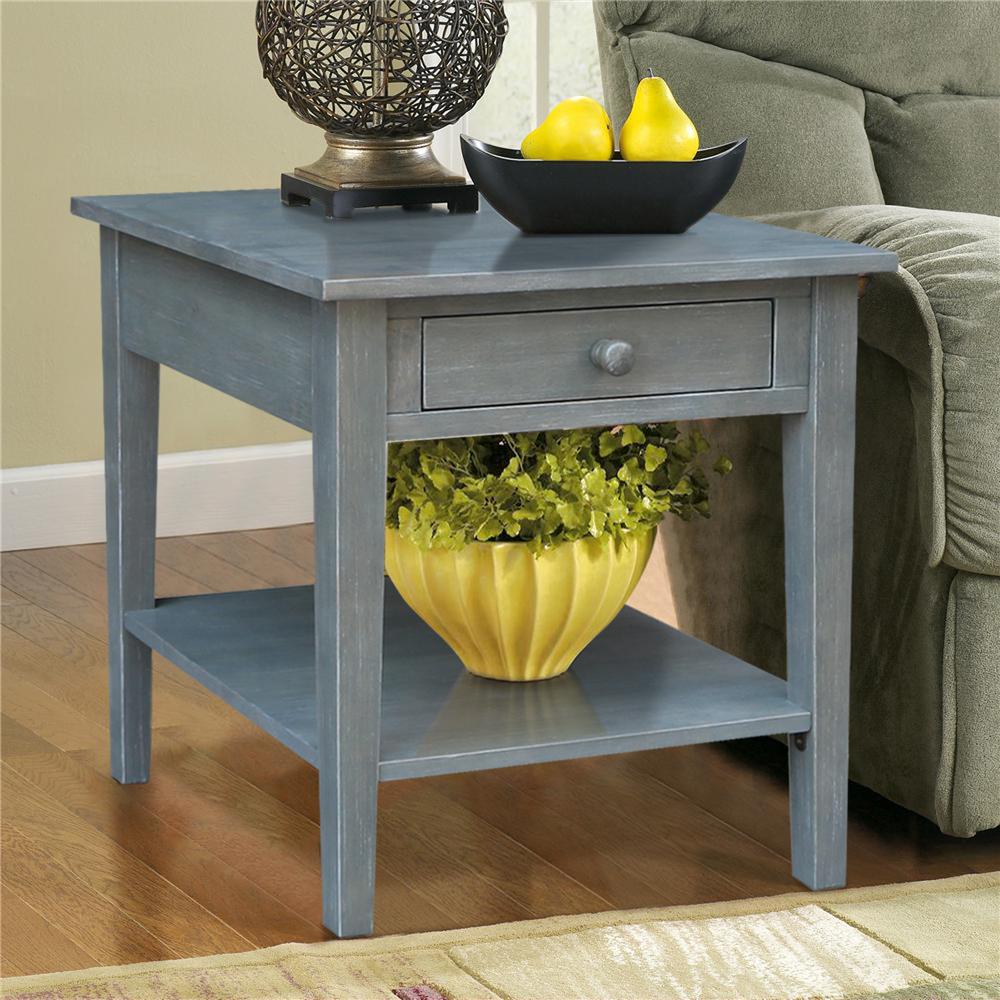 Spencer End Table in Antique washed heather gray. Picture 2