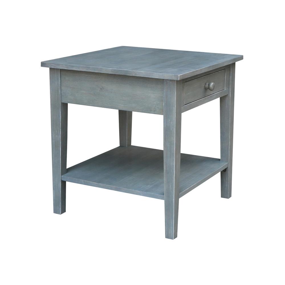 Spencer End Table in Antique washed heather gray. Picture 4