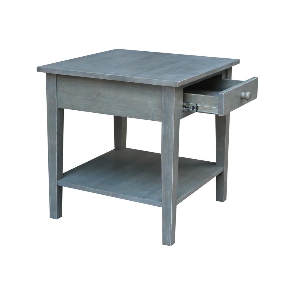 Spencer End Table in Antique washed heather gray. Picture 8