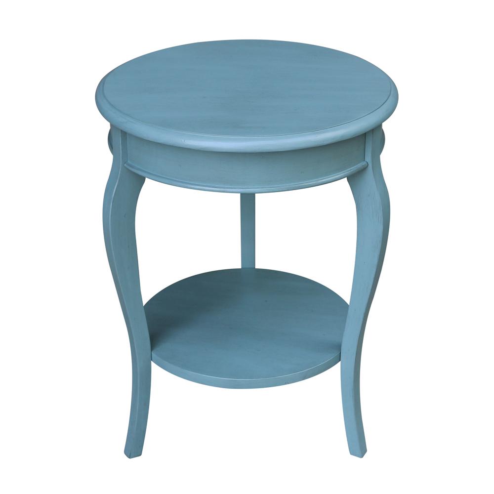 Cambria Round End Table, Ocean blue - antique rubbed. Picture 6
