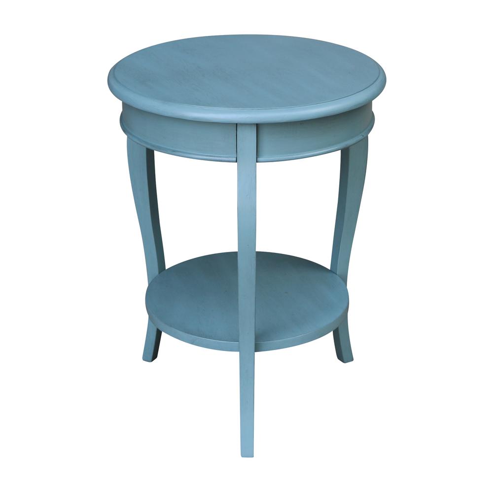Cambria Round End Table, Ocean blue - antique rubbed. Picture 3
