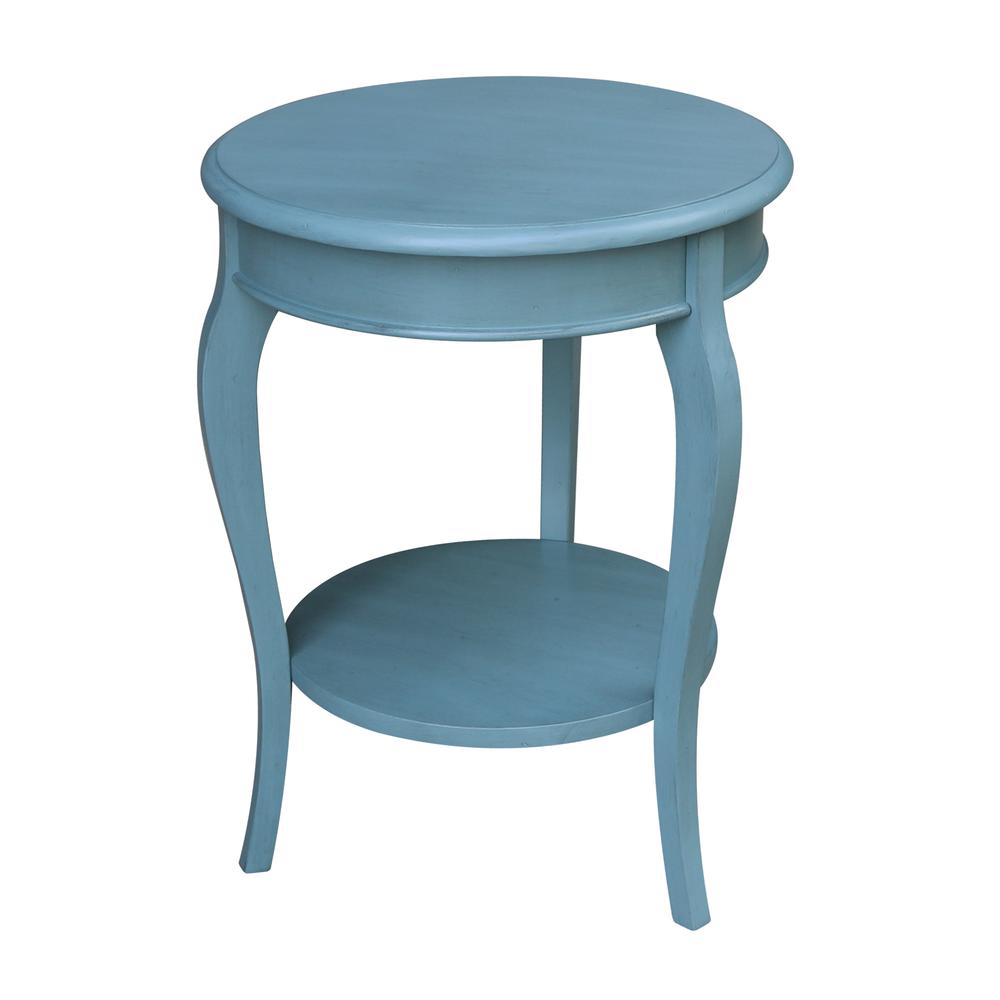 Cambria Round End Table, Ocean blue - antique rubbed. Picture 2