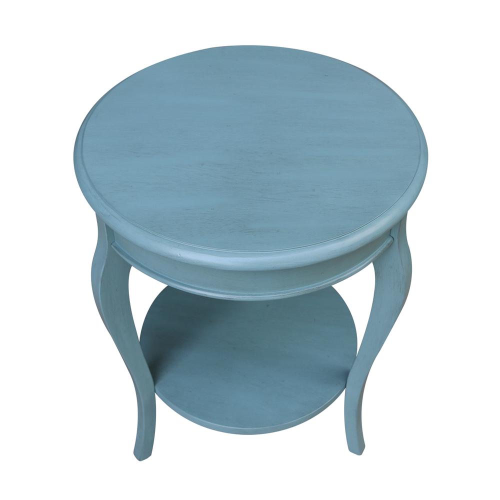 Cambria Round End Table, Ocean blue - antique rubbed. Picture 5