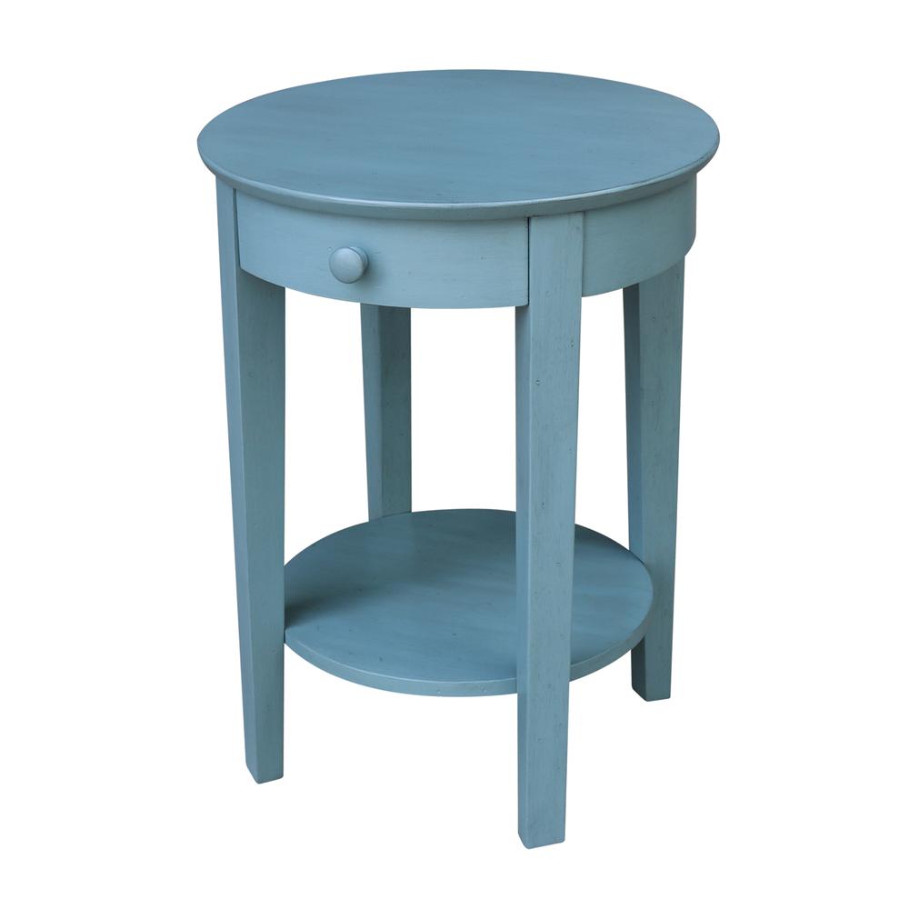 Phillips Accent Table with Drawer, Ocean blue - antique rubbed. Picture 10
