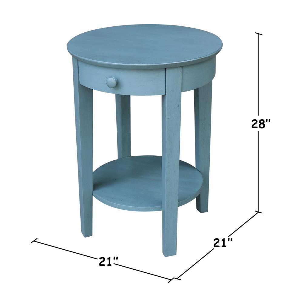 Phillips Accent Table with Drawer, Ocean blue - antique rubbed. Picture 2