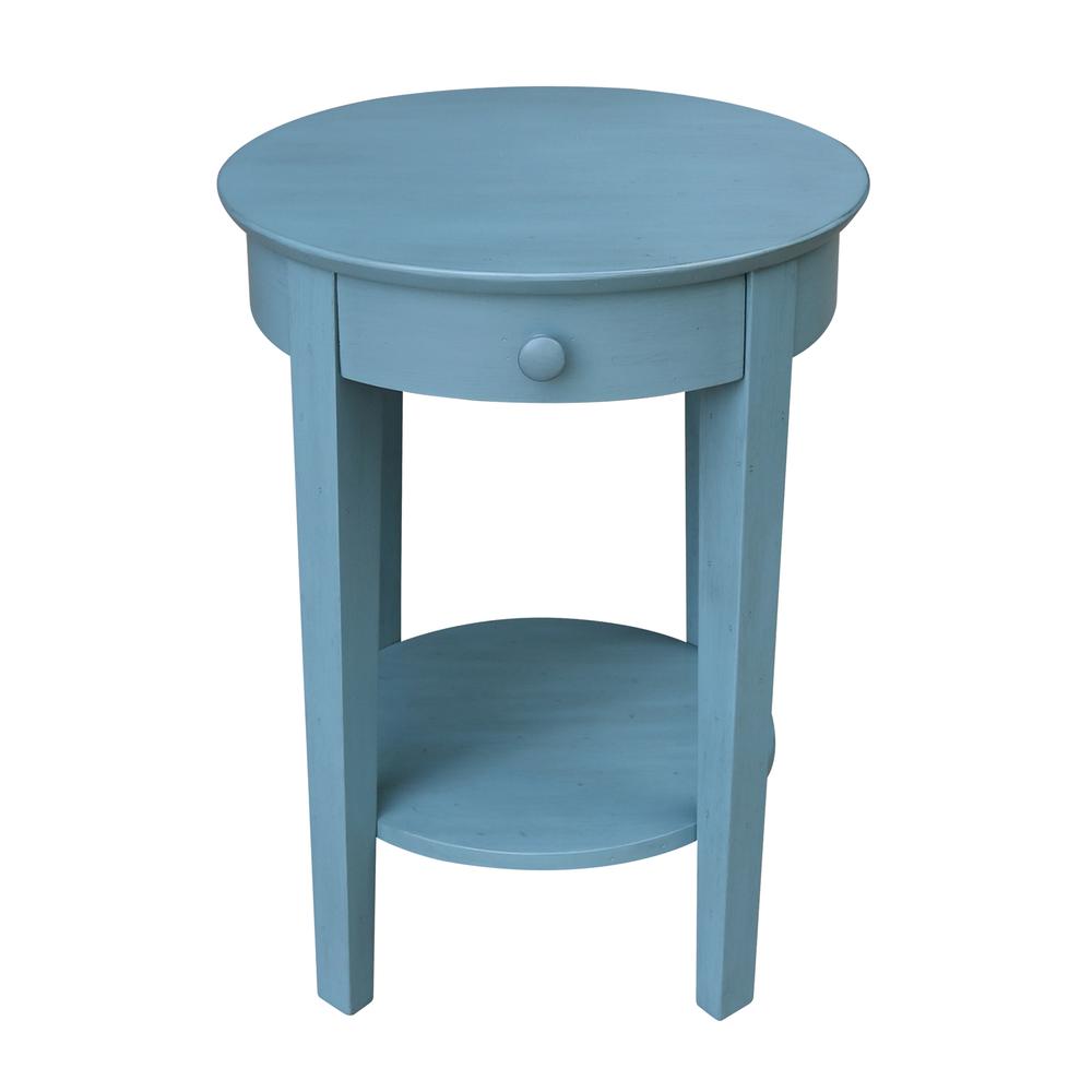 Phillips Accent Table with Drawer, Ocean blue - antique rubbed. Picture 4
