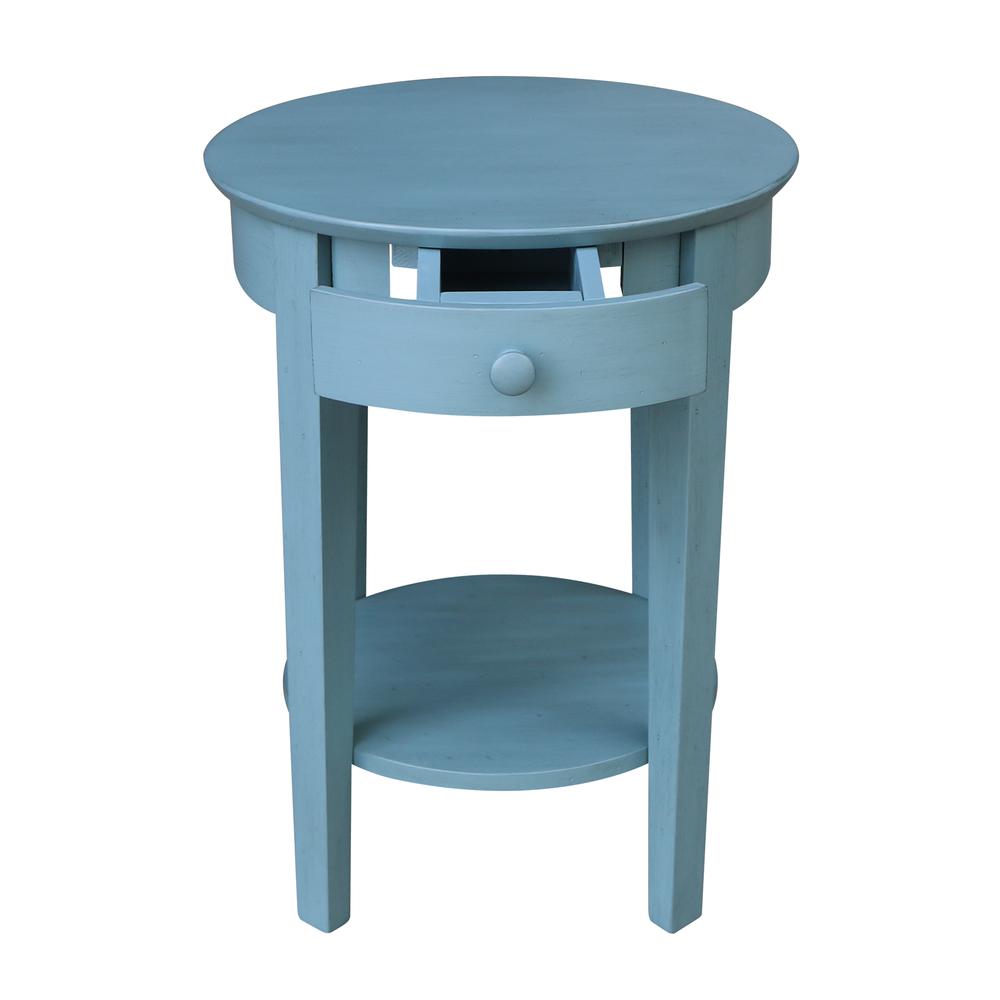 Phillips Accent Table with Drawer, Ocean blue - antique rubbed. Picture 3