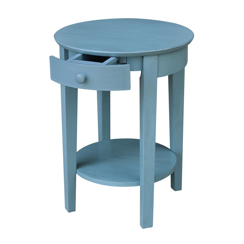 Phillips Accent Table with Drawer, Ocean blue - antique rubbed. Picture 5