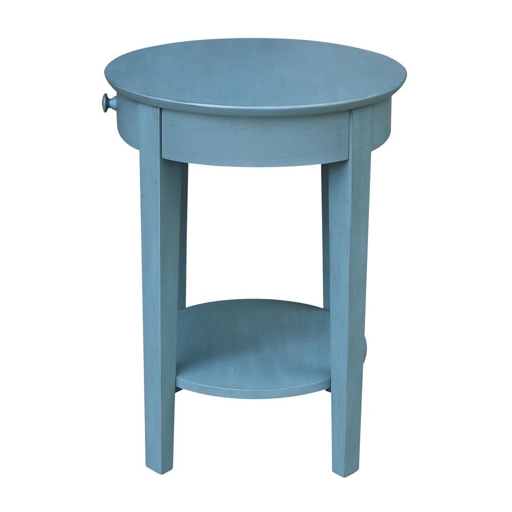 Phillips Accent Table with Drawer, Ocean blue - antique rubbed. Picture 7