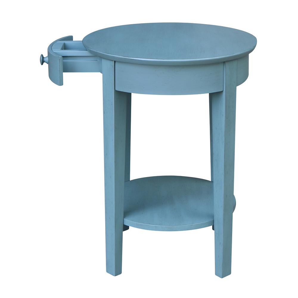 Phillips Accent Table with Drawer, Ocean blue - antique rubbed. Picture 6