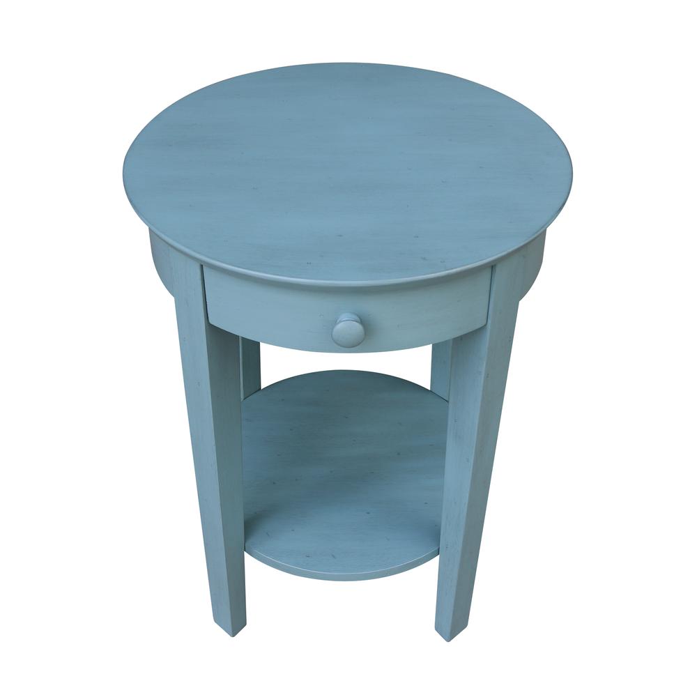 Phillips Accent Table with Drawer, Ocean blue - antique rubbed. Picture 9