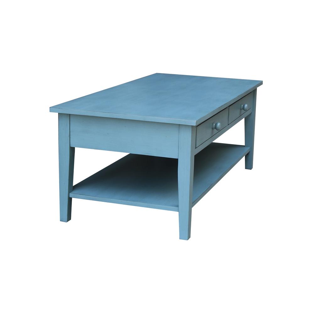 Spencer Coffee Table in Antique rubbed ocean blue. Picture 4