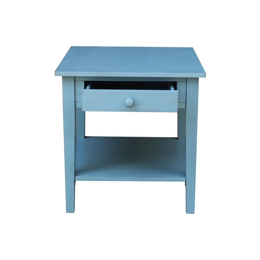 Spencer End Table in Antique rubbed ocean blue. Picture 7