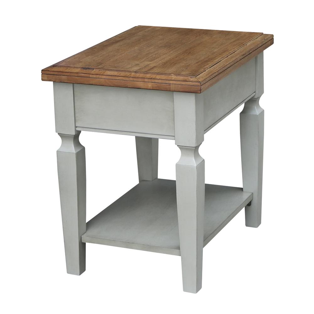 Vista End Table, Hickory/Stone Finish, Hickory/Stone. Picture 1