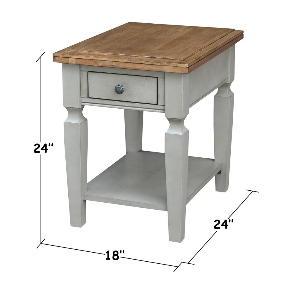Vista End Table, Hickory/Stone Finish, Hickory/Stone. Picture 2
