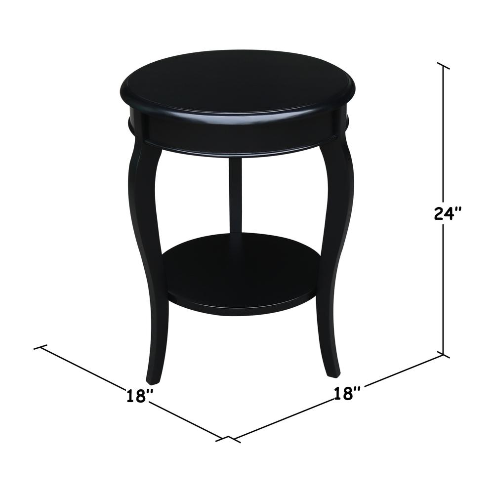 Cambria Round End Table, Black. Picture 1