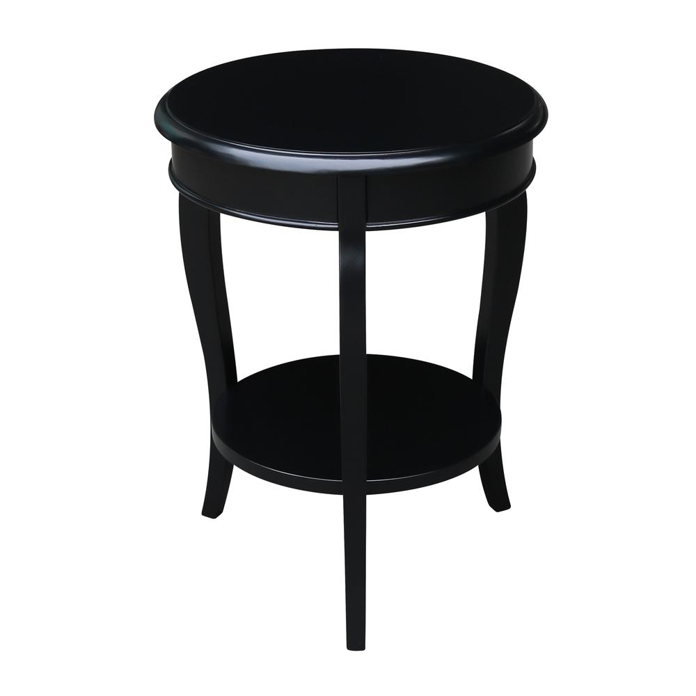 Cambria Round End Table, Black. Picture 3