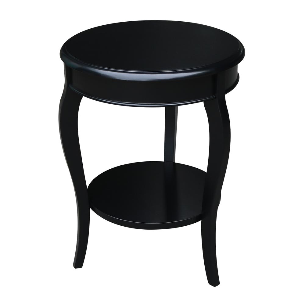 Cambria Round End Table, Black. Picture 2