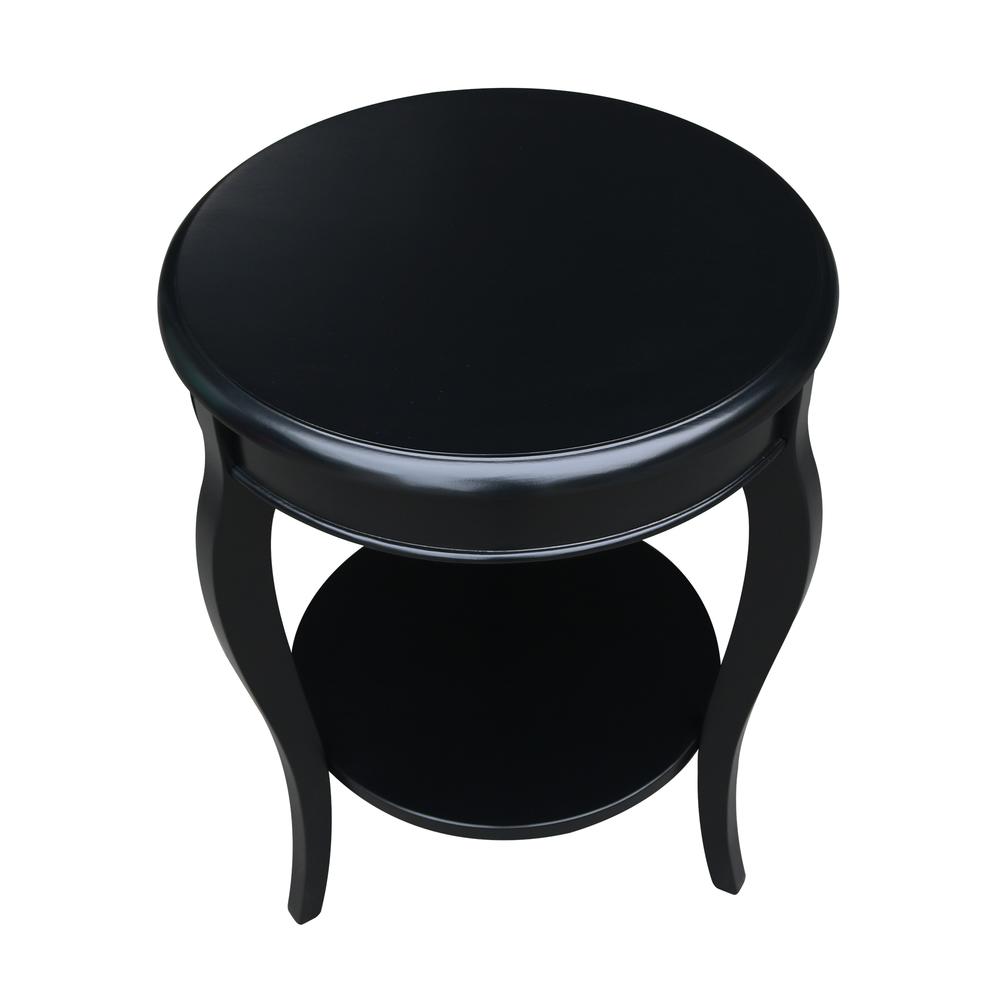 Cambria Round End Table, Black. Picture 5