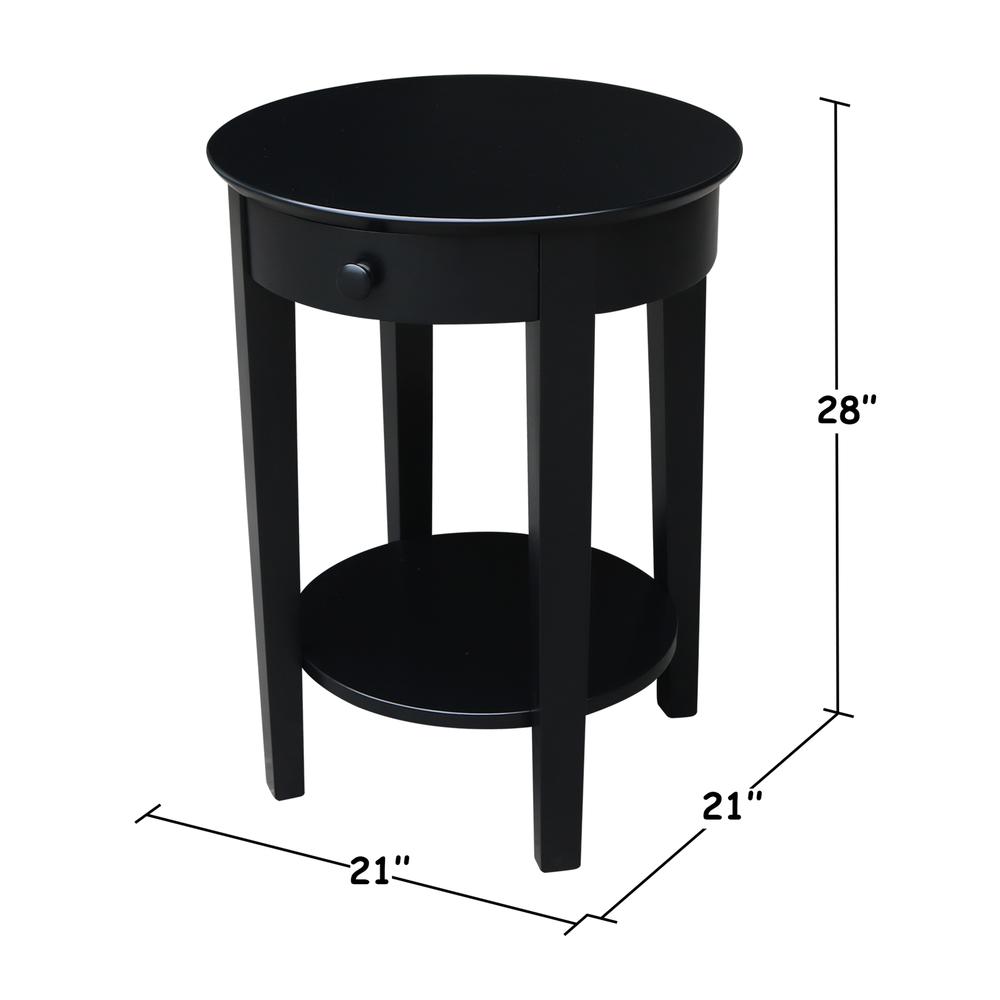 Phillips Accent Table with Drawer, Black. Picture 2