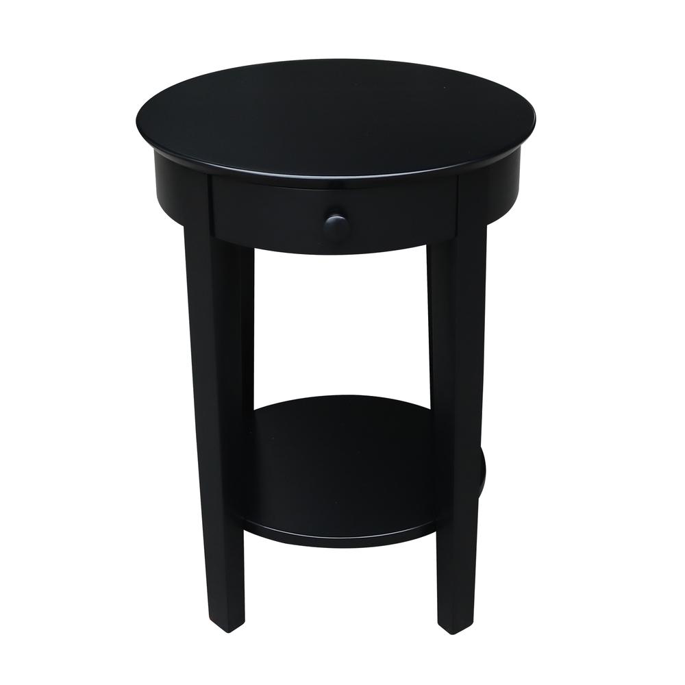 Phillips Accent Table with Drawer, Black. Picture 4