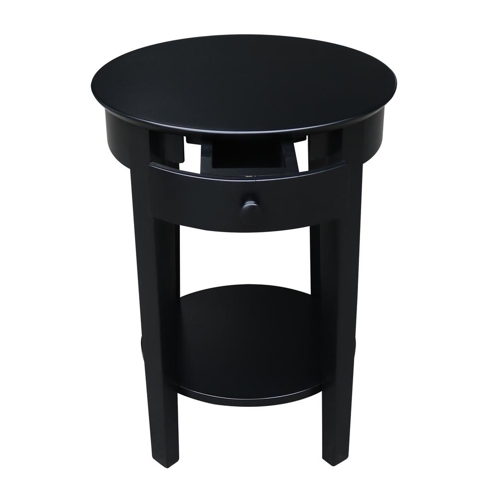 Phillips Accent Table with Drawer, Black. Picture 3