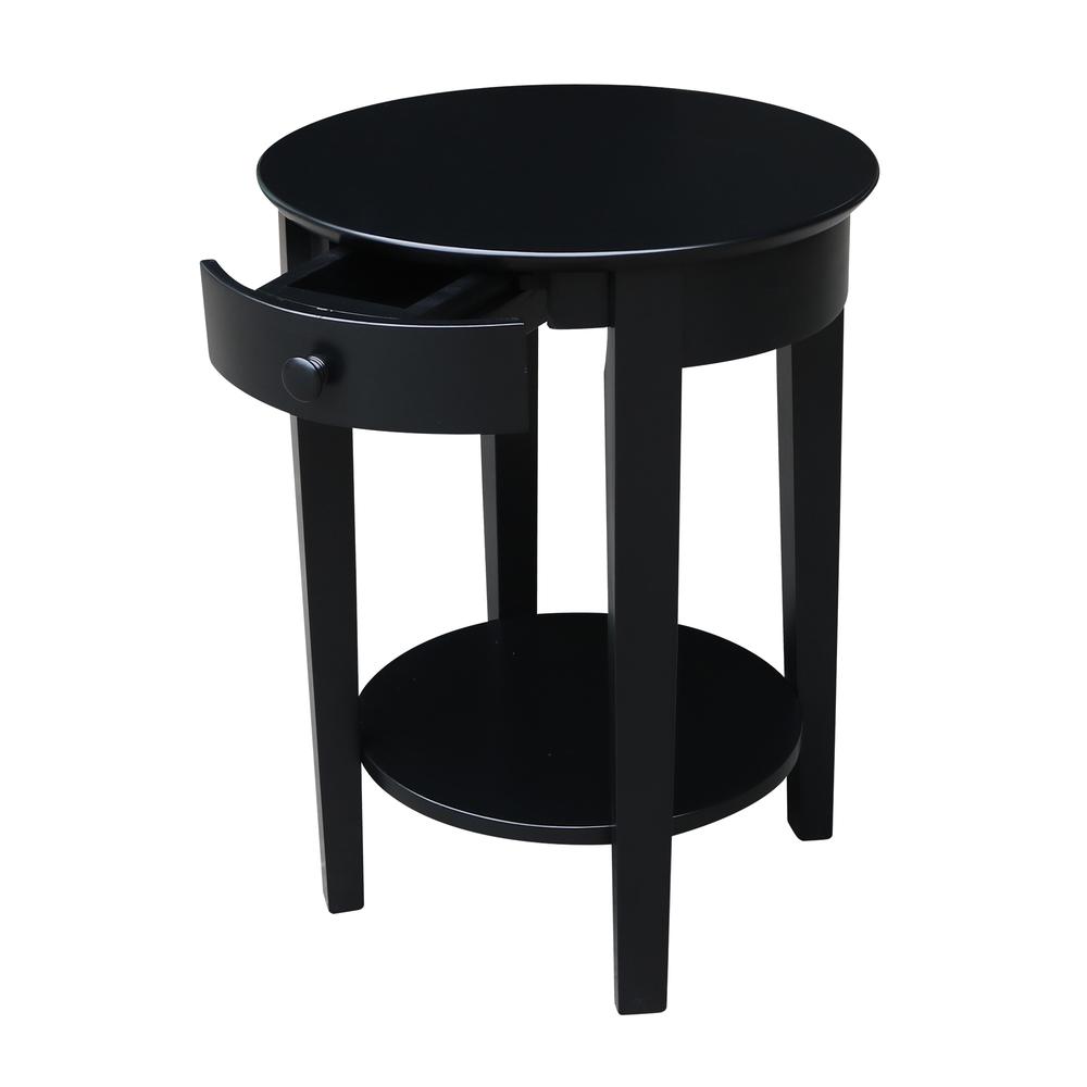 Phillips Accent Table with Drawer, Black. Picture 5