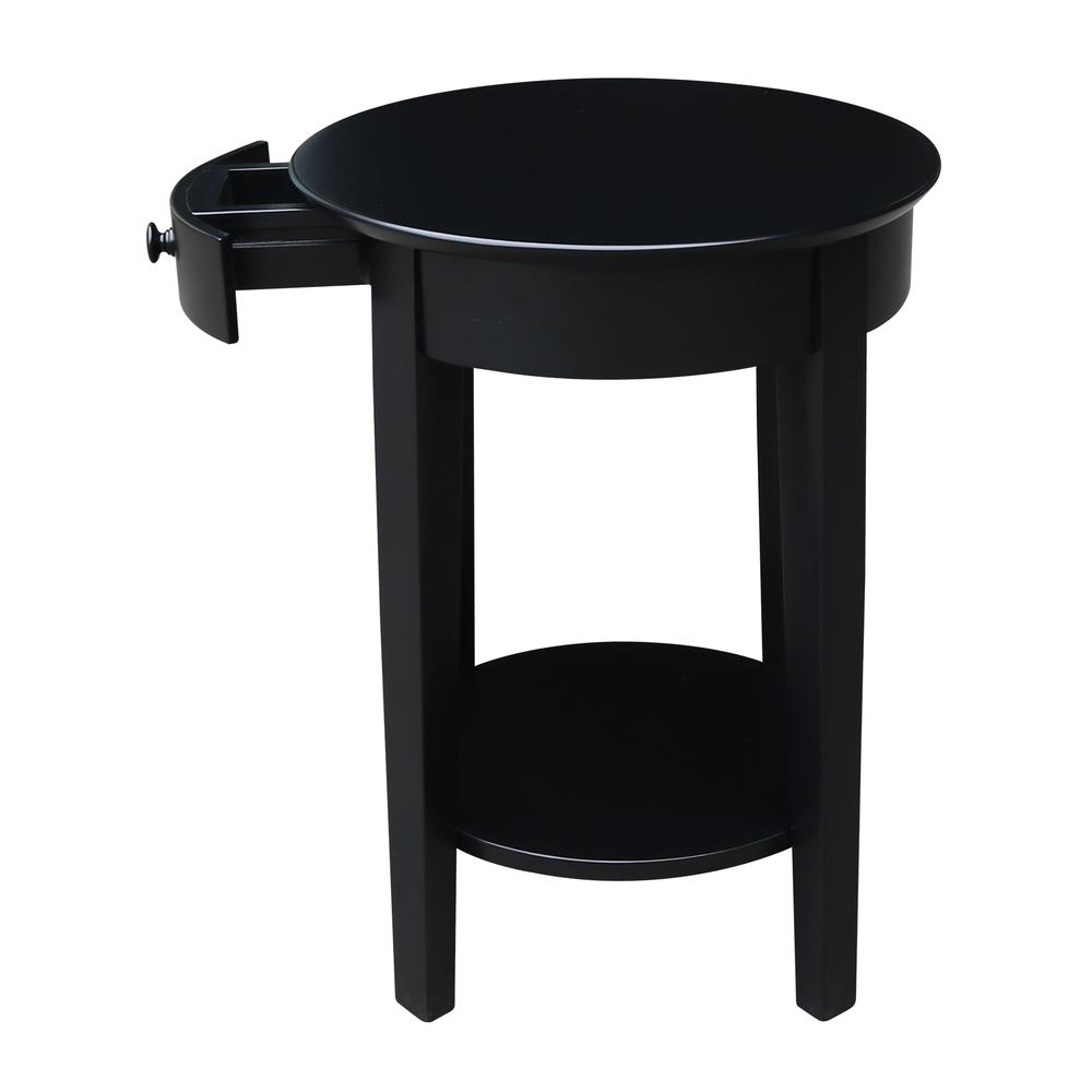 Phillips Accent Table with Drawer, Black. Picture 6