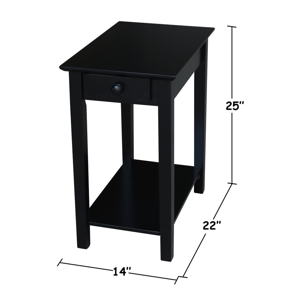 Narrow End Table, Black. Picture 2
