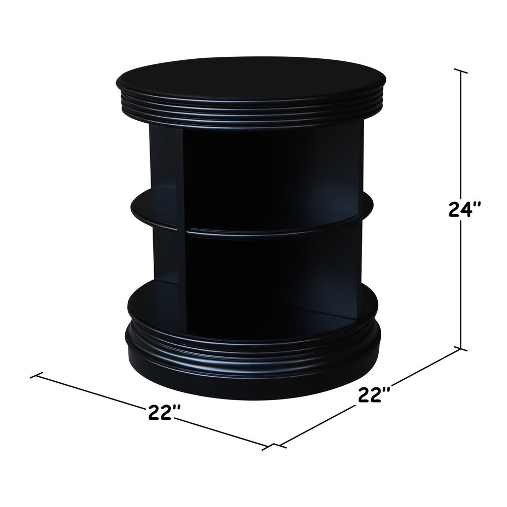 Library Round End Table, Black. Picture 9