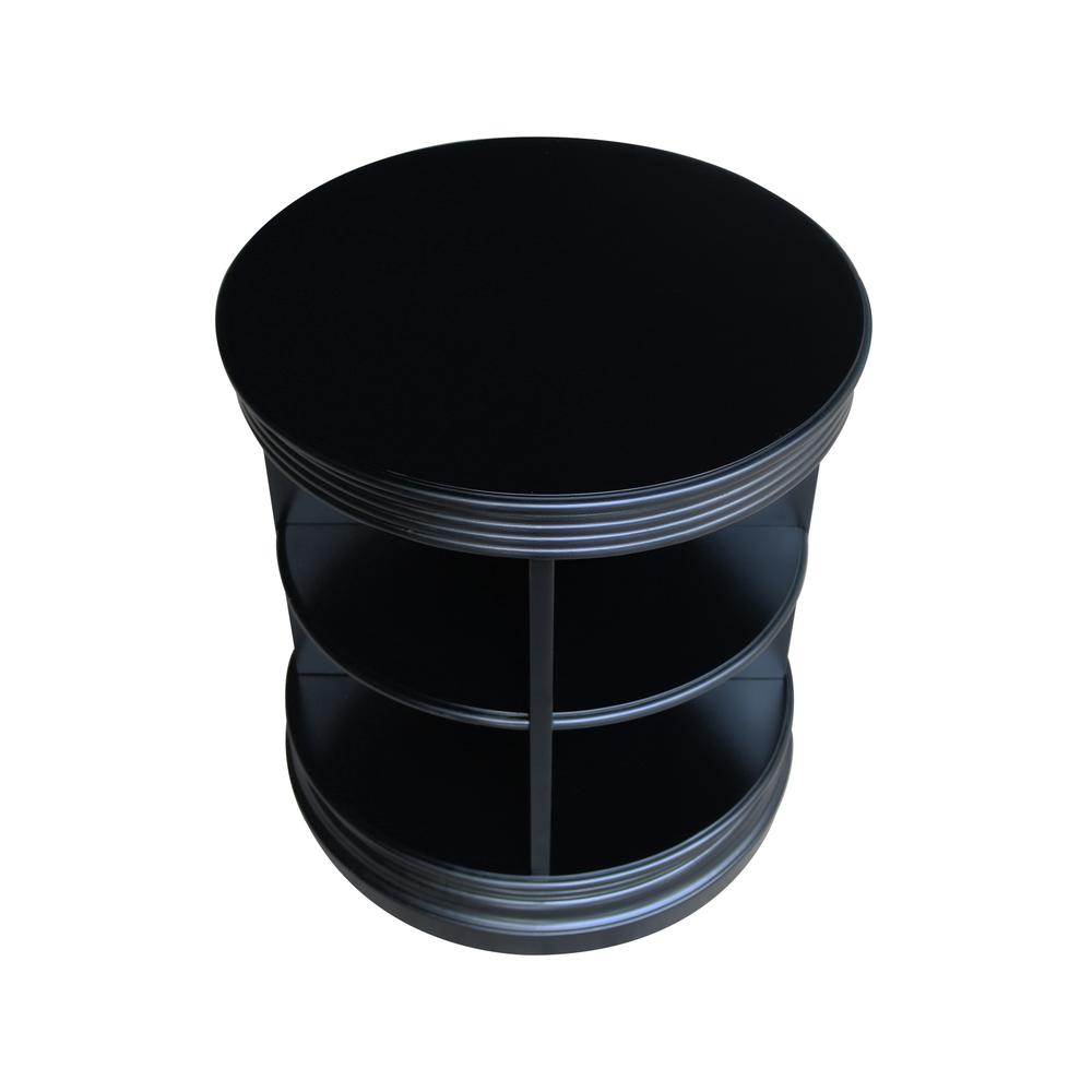 Library Round End Table, Black. Picture 7