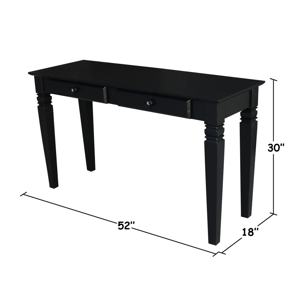 Java Console Table with 2 Drawers, Black. Picture 2