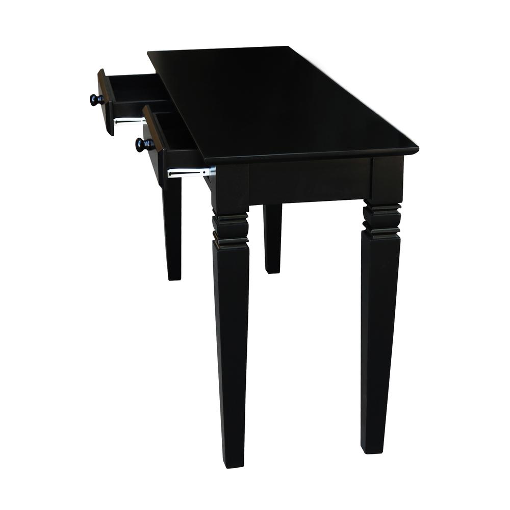Java Console Table with 2 Drawers, Black. Picture 6