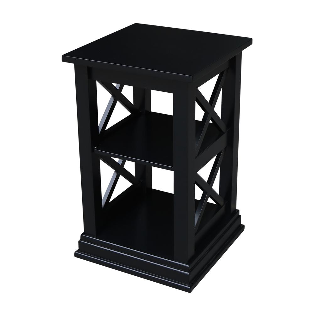 Hampton Accent Table with Shelves, Black. Picture 6
