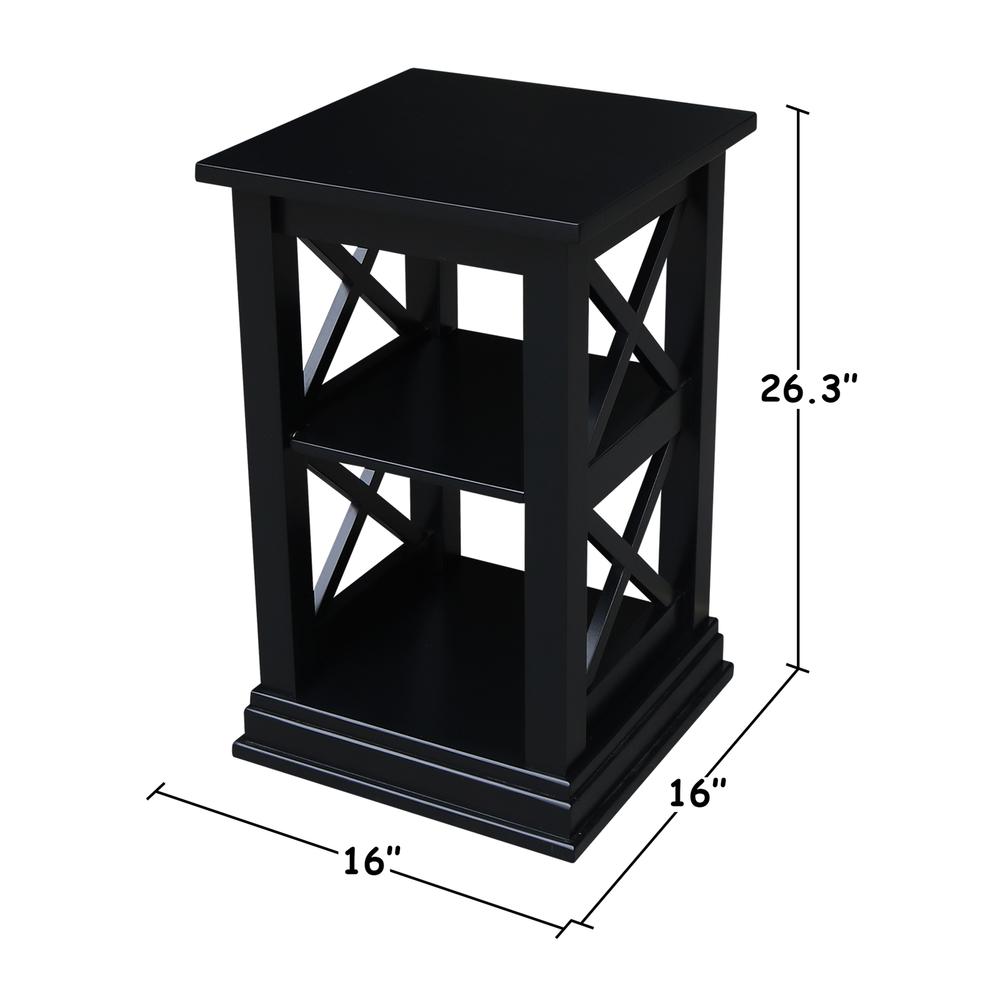 Hampton Accent Table with Shelves, Black. Picture 1