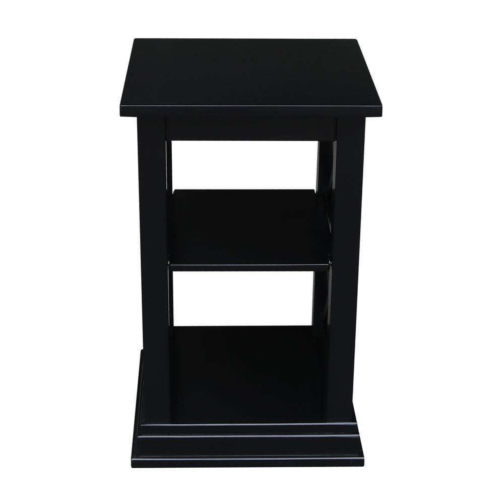 Hampton Accent Table with Shelves, Black. Picture 2