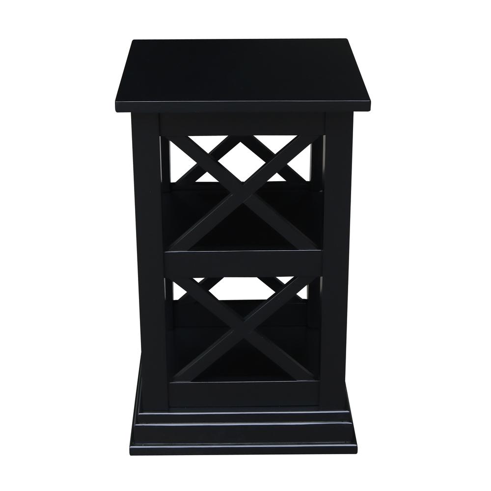 Hampton Accent Table with Shelves, Black. Picture 3