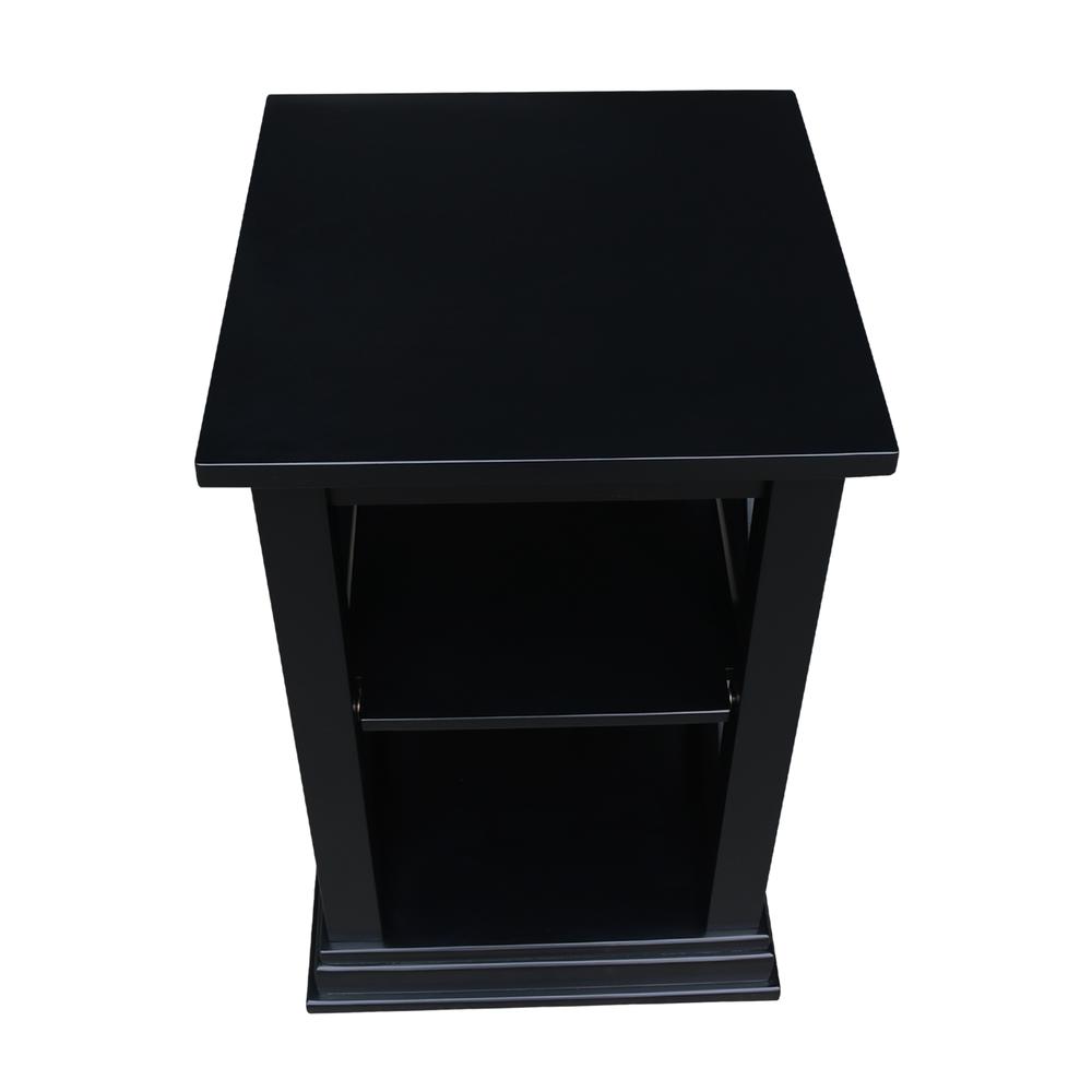 Hampton Accent Table with Shelves, Black. Picture 5