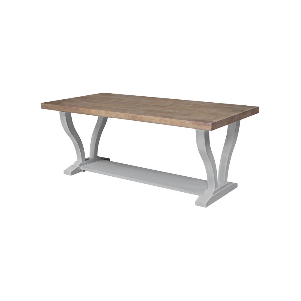 LaCasa Solid Wood Coffee Table in Sesame/Chalk. Picture 1
