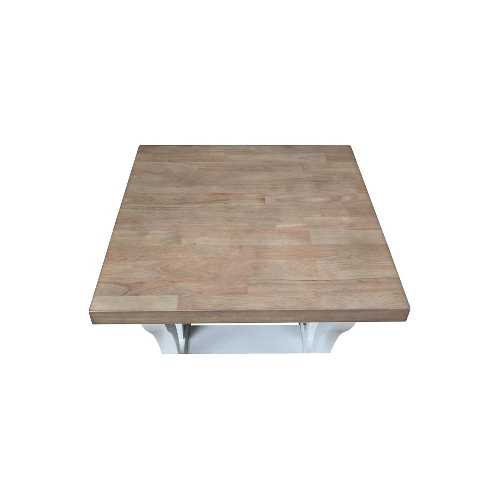 LaCasa Solid Wood End Table in Sesame/Chalk. Picture 5