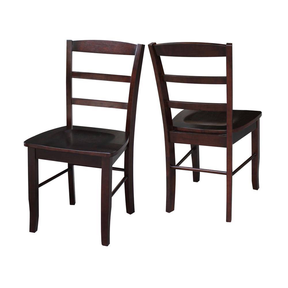 Set of Two Madrid Ladderback Chairs, Rich Mocha. Picture 7