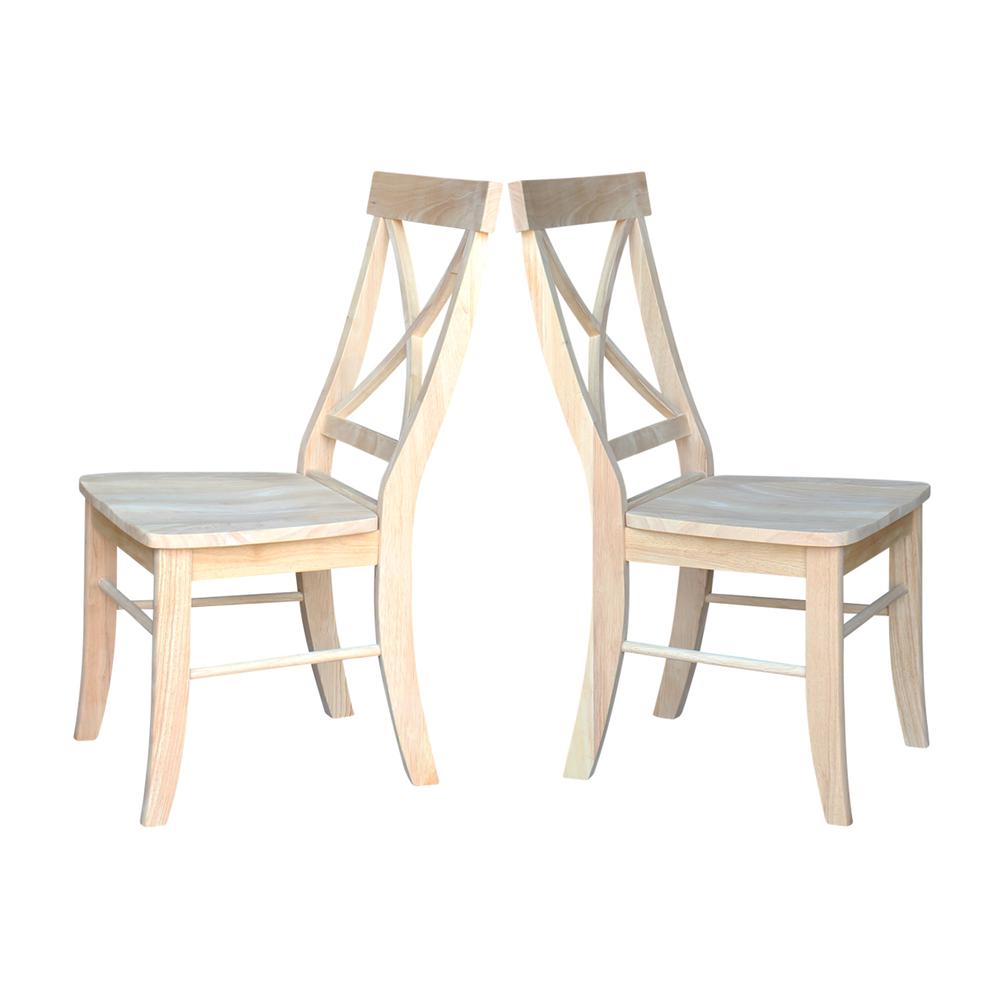 Set of Two X-Back Chairs, Unfinished. Picture 8