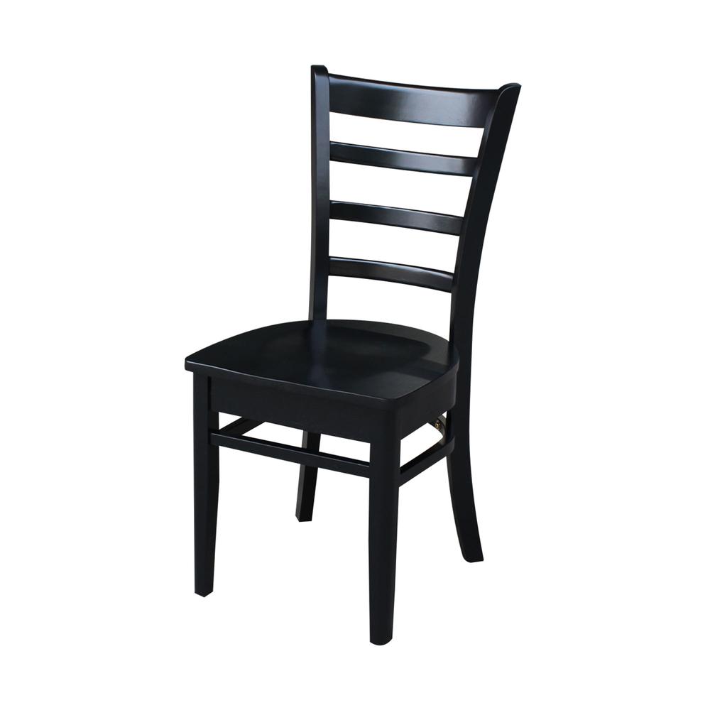 Set of Two Emily Side Chairs, Black. Picture 1
