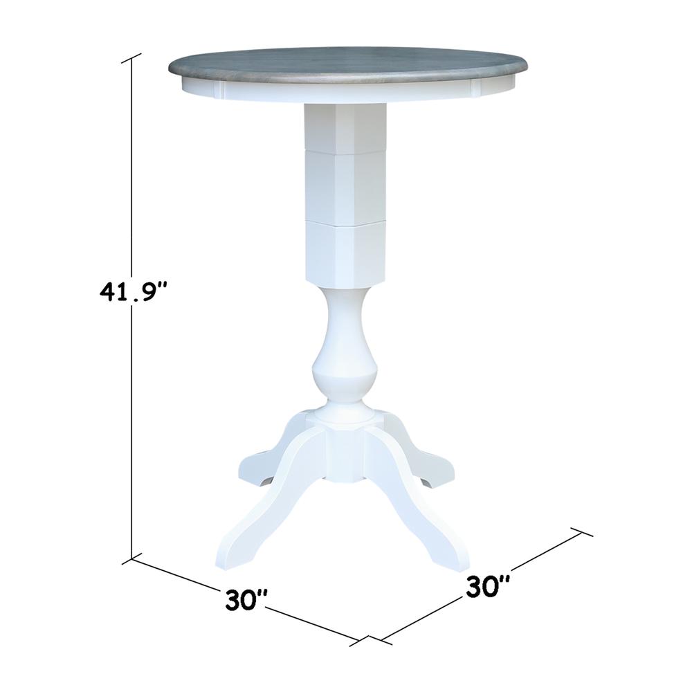 30" Round Top Pedestal Bar Height Dining Table. Picture 4