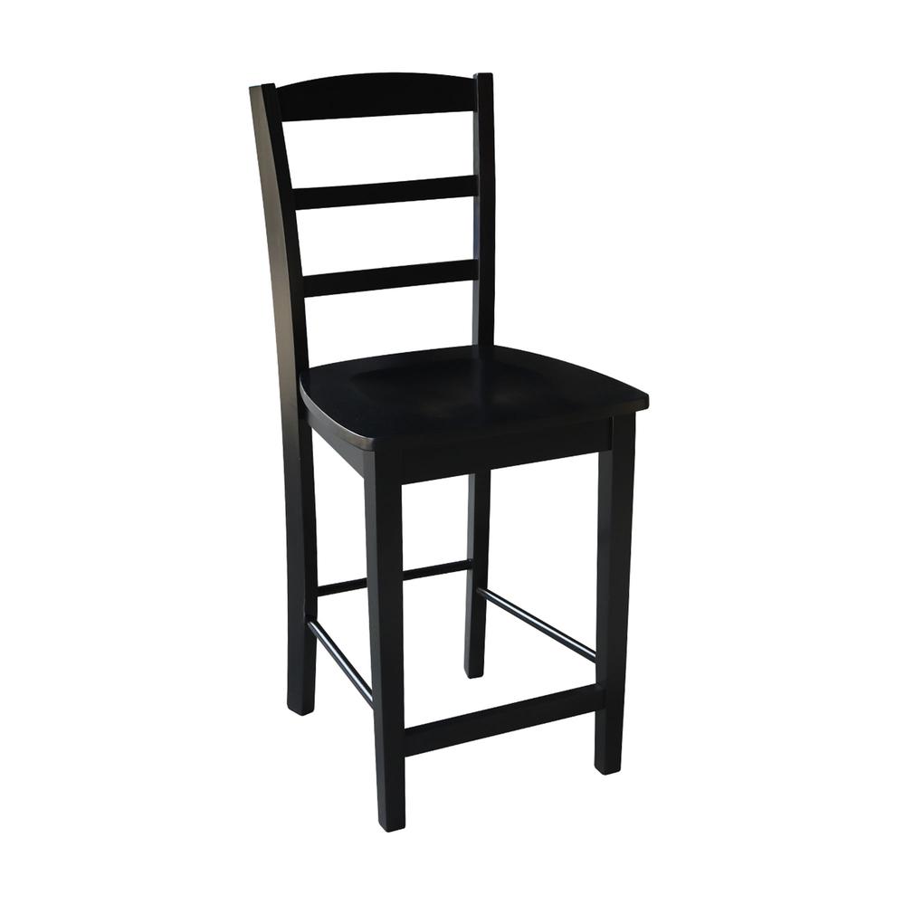 Madrid Counter height Stool - 24" Seat Height, Black. Picture 8