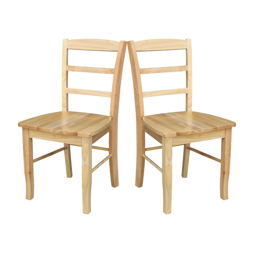 Set of Two Madrid Ladderback Chairs, Natural. Picture 6