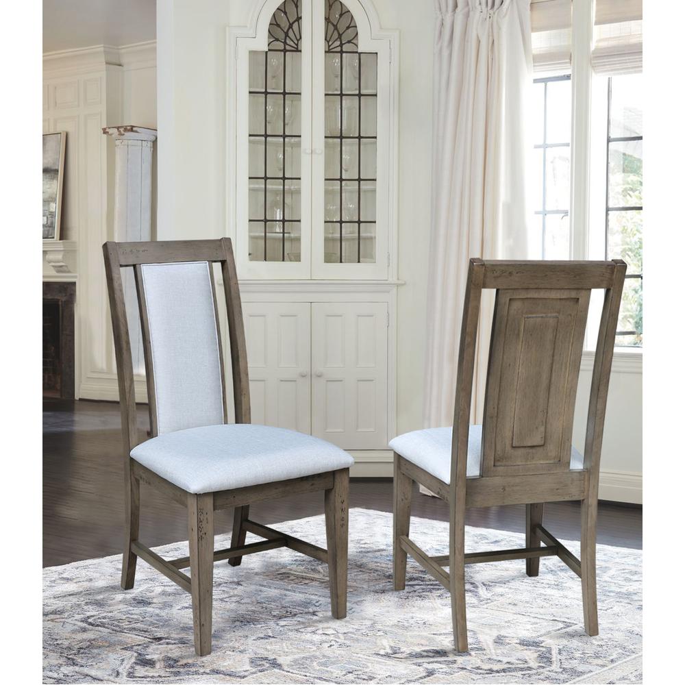 Farmhouse Prevail Upholstered Chairs - Set of 2, Brindle. Picture 1