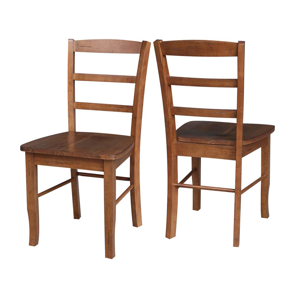 Madrid Ladderback Chairs - Set of 2, Distressed Oak. Picture 4