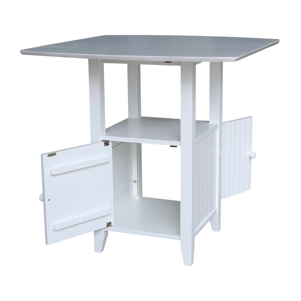 Dual Drop Leaf Bistro Table, Counter Height with Storage. Picture 7